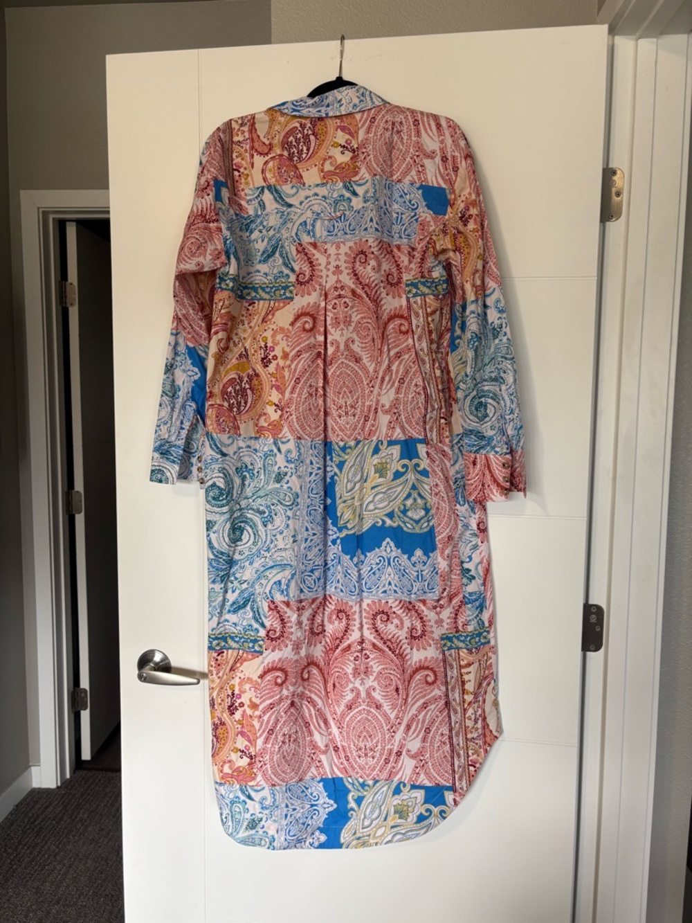 Anthropologie Maeve the Soren long sleeve shirt dress size M patchwork paisley - Picture 11 of 11